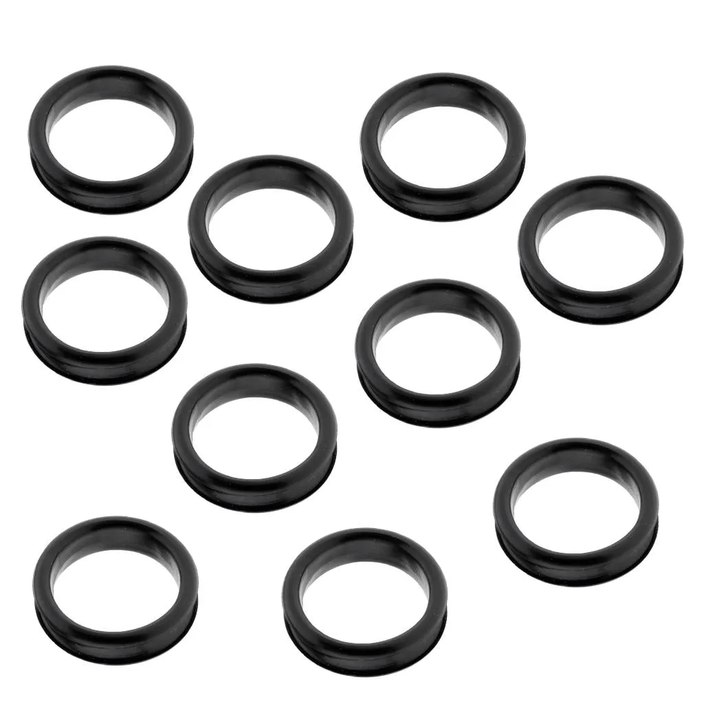 10Pcs Finger Ring Grips Inserts for Barber Hairdressing Shear Scissors Balck