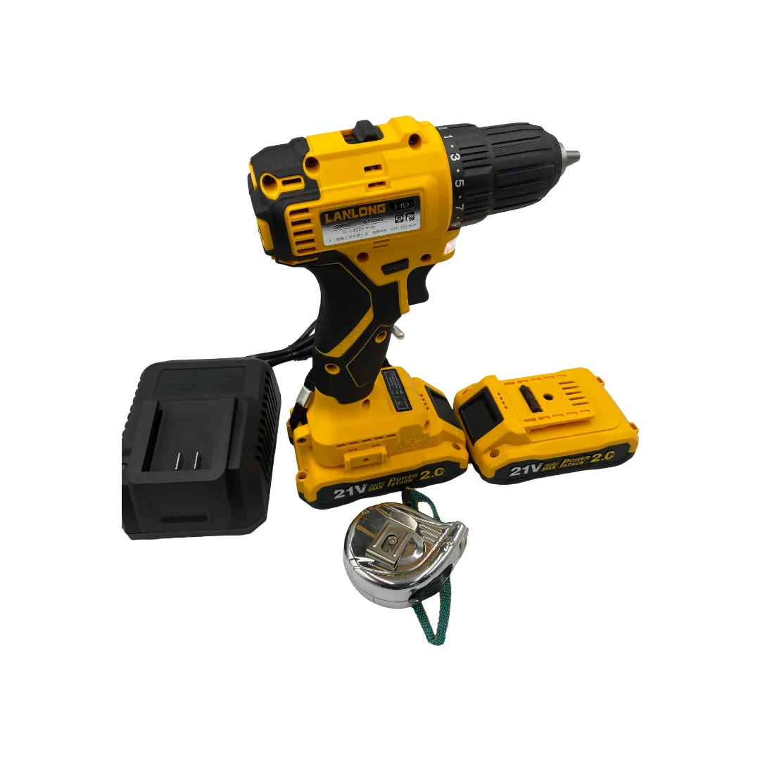 21V Cordless Brushless Hammer Drill Machine With 2X2.0Ah Li-Ion Batteries