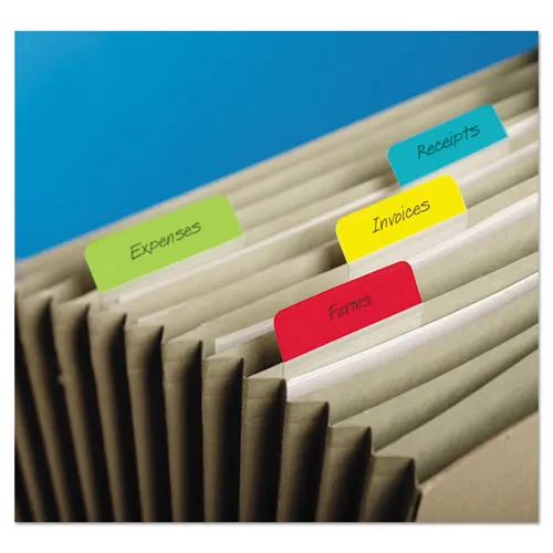 2" Angled Tabs, 1-5-cut Tabs, Assorted Colors, 2" Wide, 24-pack