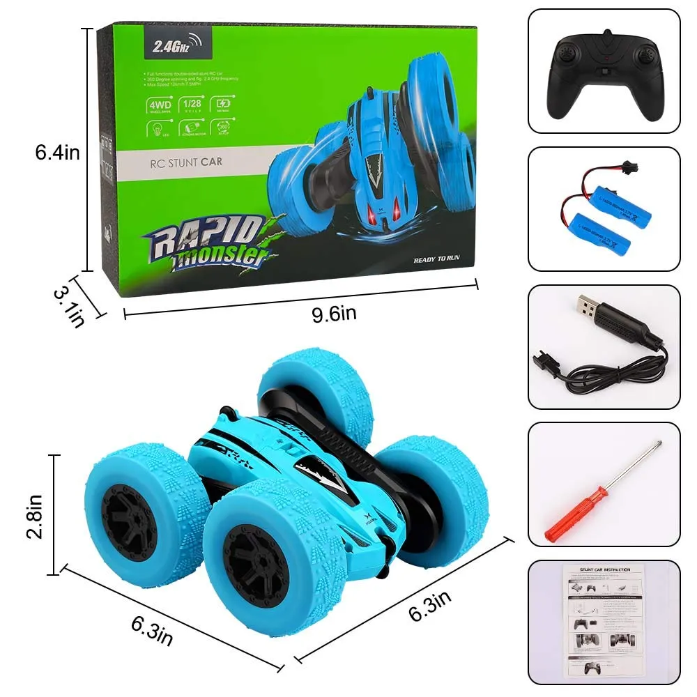 4WD RC Car Radio Remote Control Car, Stunt Cars 360° Reversal Vehicle Model Toys For Children