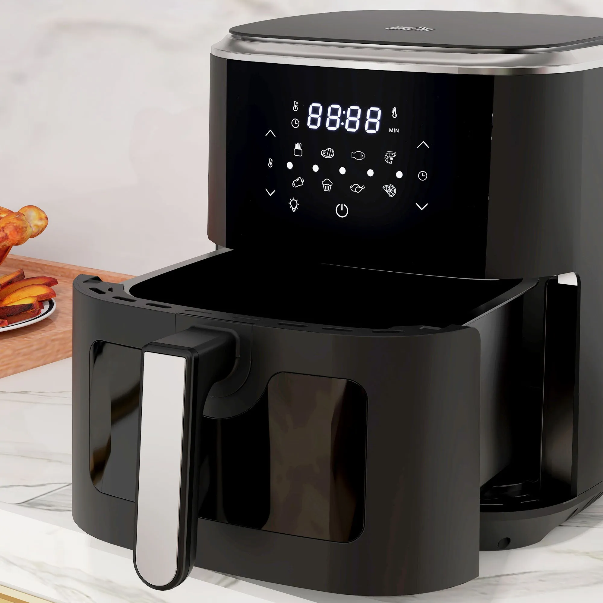 6.7L 4 in 1 Air Fryer, Bake, Roast and Dehydrator with Digital Display, Rapid Air Circulation, Adjustable Temperature, Timer