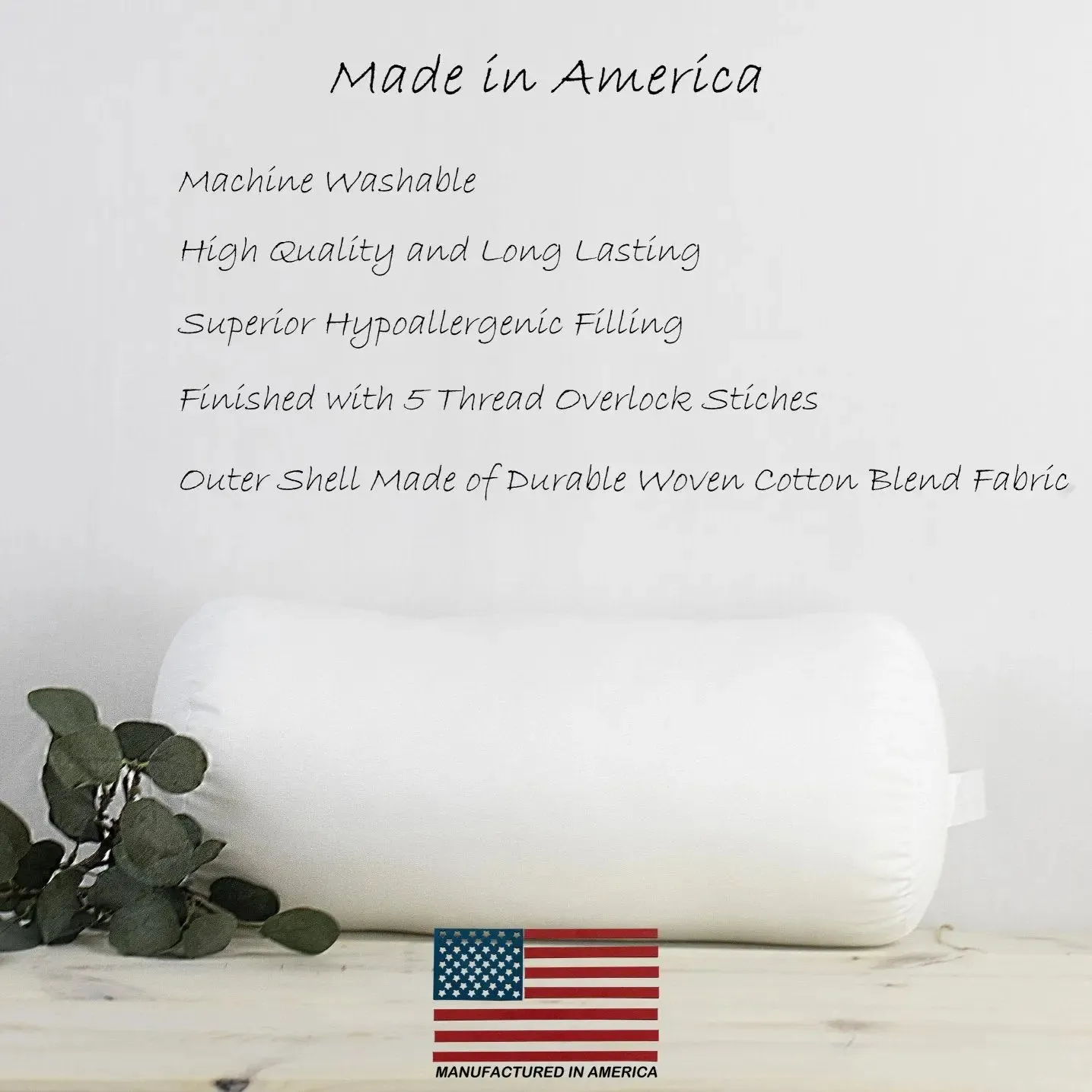 7x40 | Bolster Insert | Indoor Outdoor Hypoallergenic Polyester Fill | Quality Insert | Premium Insert