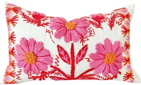 Abigayl: Schumacher Marguerite Hand Embroidered Wool & Linen Pillow Cover