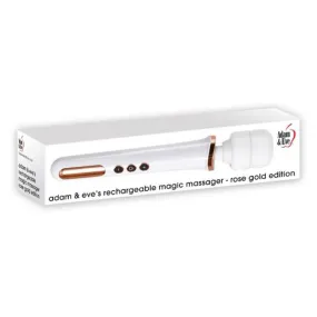 Adam & Eve Magic Massager Rechargeable Wand Vibrator Rose Gold Edition