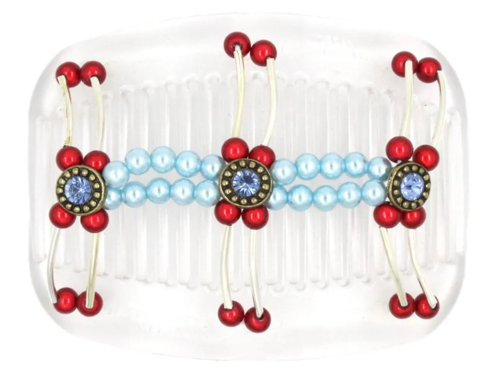 African Butterfly Hair Comb - Flowers Clear 59