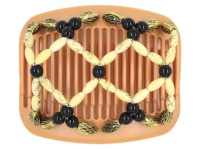 African Butterfly Hair Comb - Ndalena Blonde Pearl 01