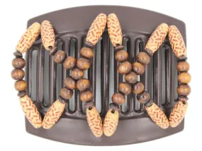 African Butterfly Thick Hair Comb - Beada Brown 180