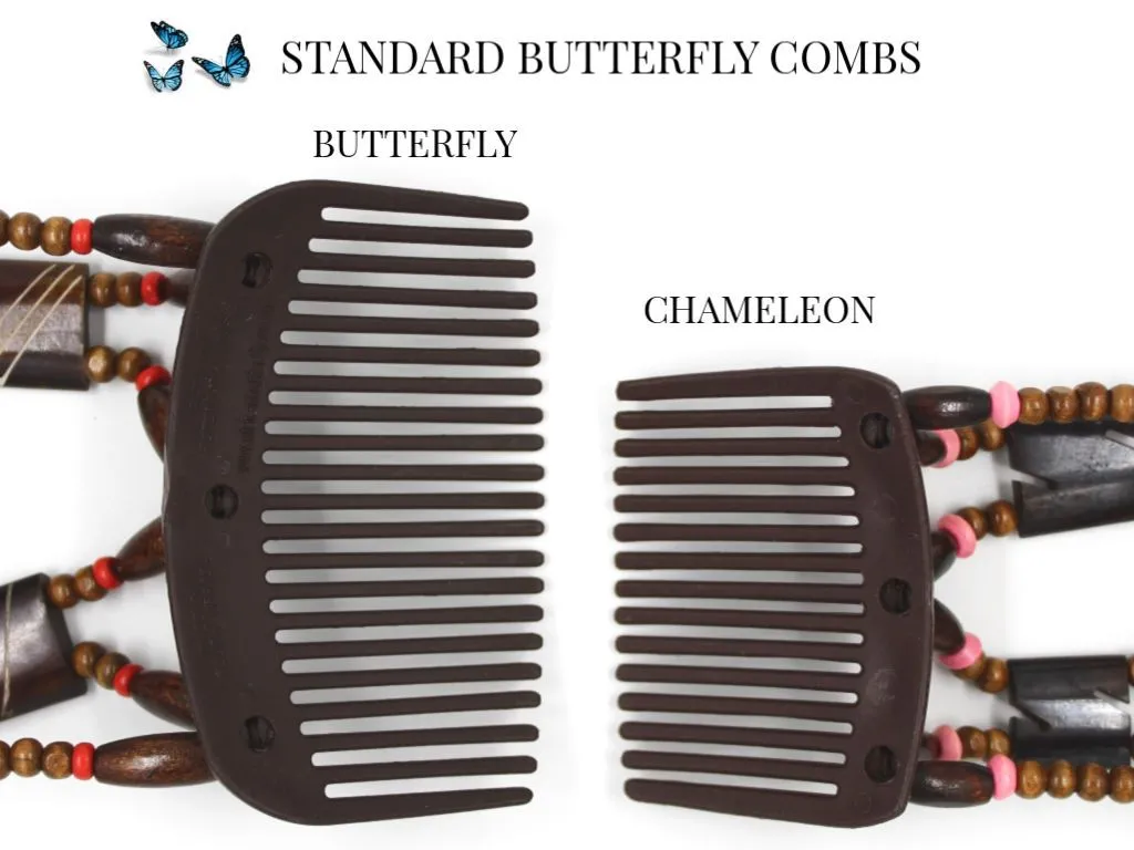 African Butterfly Thick Hair Comb - Ndalena Blonde 87