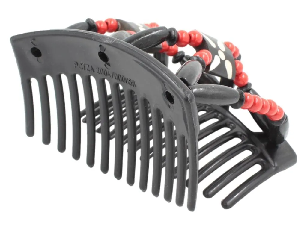 African Butterfly Thick Hair Comb - Stones & Bones Black 110