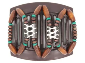 African Butterfly Thick Hair Comb - Stones & Bones Brown 90