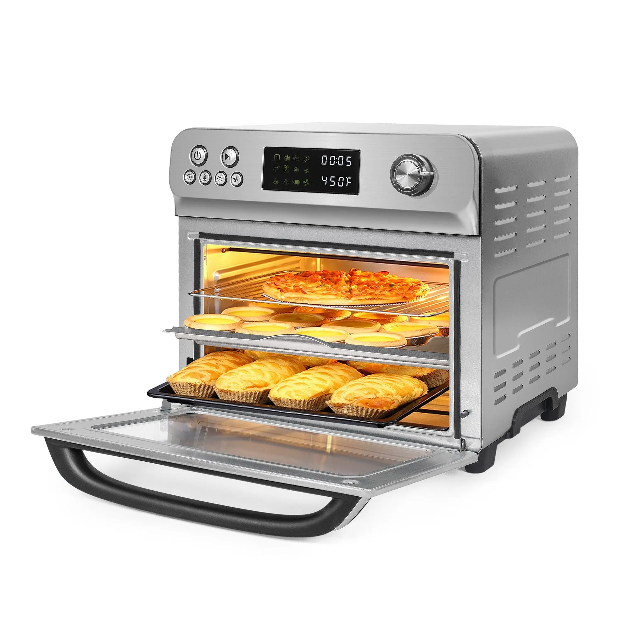 Air Fryer Toaster Oven 24QT Airfryer 10 Fuctions Mechanical Control, Fits 12" Pizza, 6 Slice Toast, Countertop Convection Oven