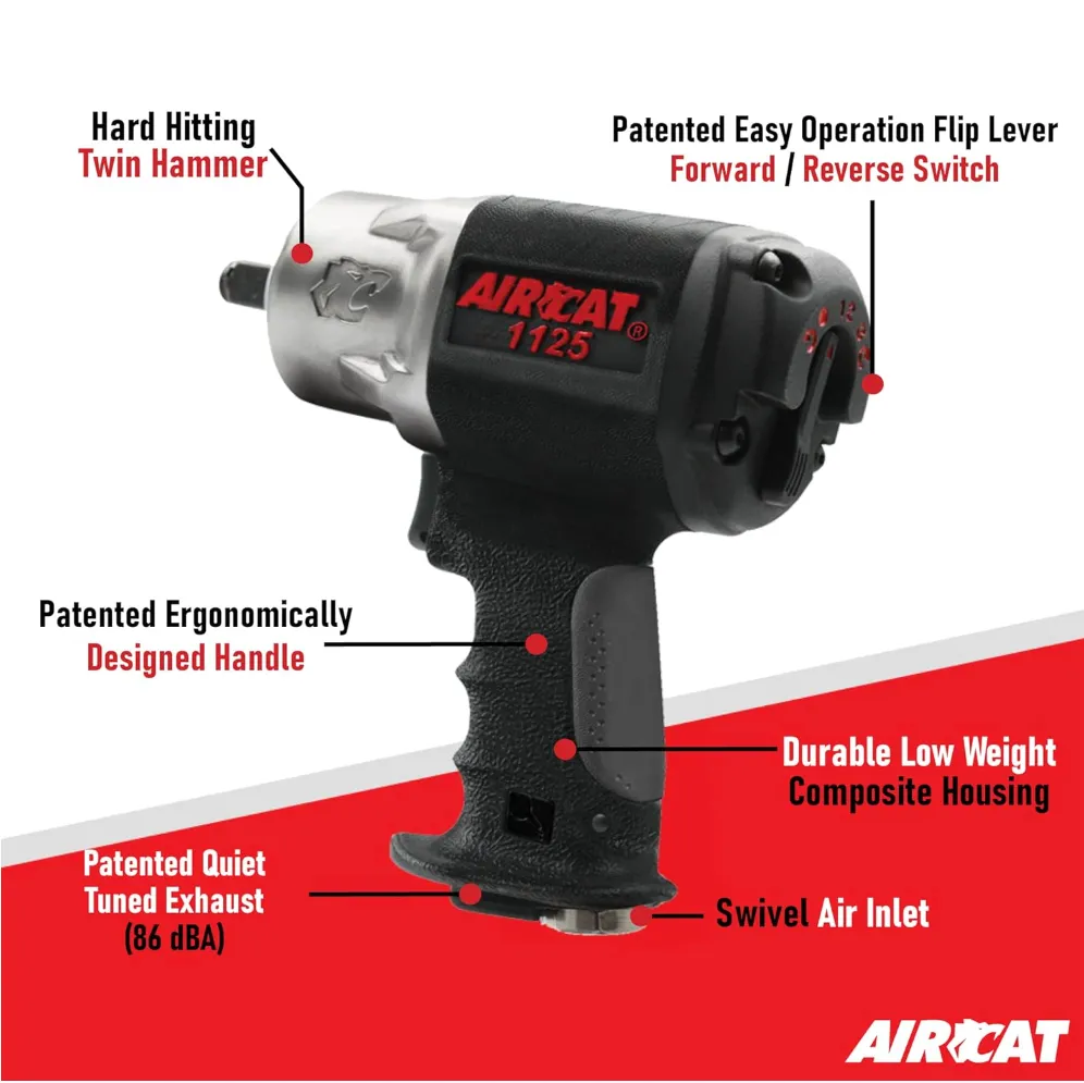 AirCat 1150 - 1/2" Composite Impact Wrench, 900 ft-lb Maximum Torque