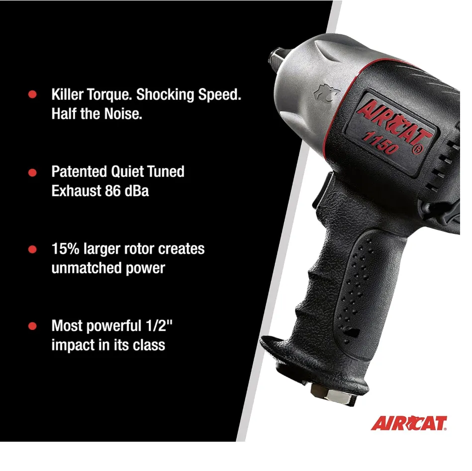 AirCat 1150 - 1/2" Composite Impact Wrench, 900 ft-lb Maximum Torque