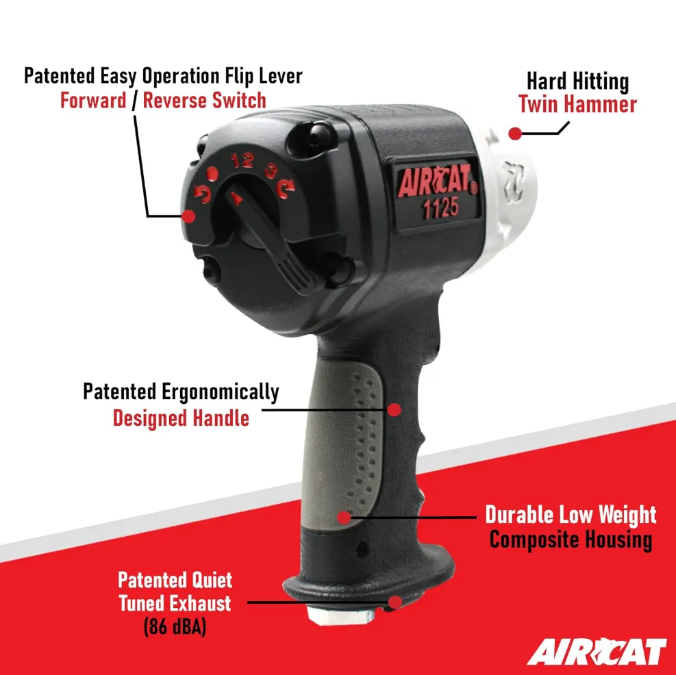 AirCat 1150 - 1/2" Composite Impact Wrench, 900 ft-lb Maximum Torque