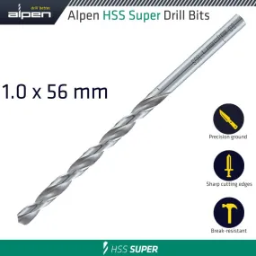 ALPEN HSS DRILL BIT LONG 1 X 56MM BULK ALP55101