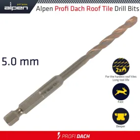 ALPEN ROOF TILE DRILL BIT HEX 5.0MM 1/PACK ALP25205