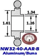 Aluminum Adaptive Centering Ring NW32 to NW40 (NW32-40-AAR-B)