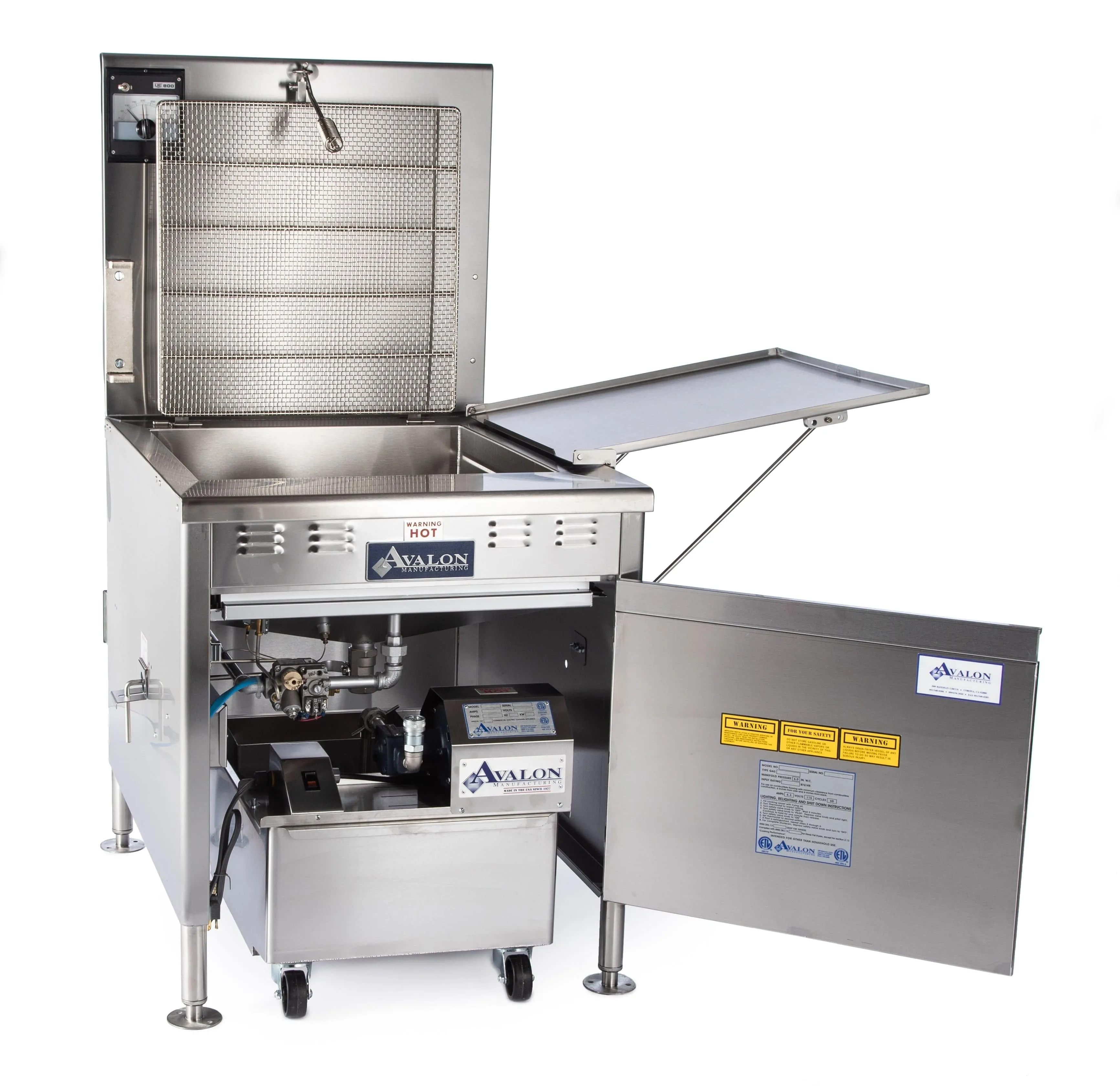 Avalon (ADF24-E) 24" X 24" Donut Fryer, Electric (1 phase), Left Side Drain Board with Submerge Screen (ASUB24-E)