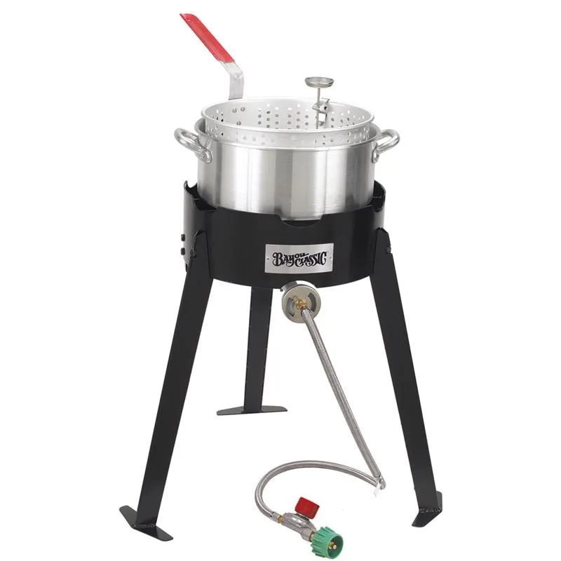 Bayou Classic 41000 BTU Aluminum Fish Fryer Kit 10 qt