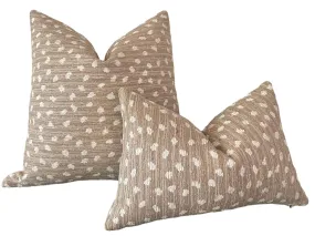 Beige & Ivory Fawn Pillow Cover from Performance Fabric / Animal Spots pillow / 16x16 Fawn Cream Taupe Pillow cover