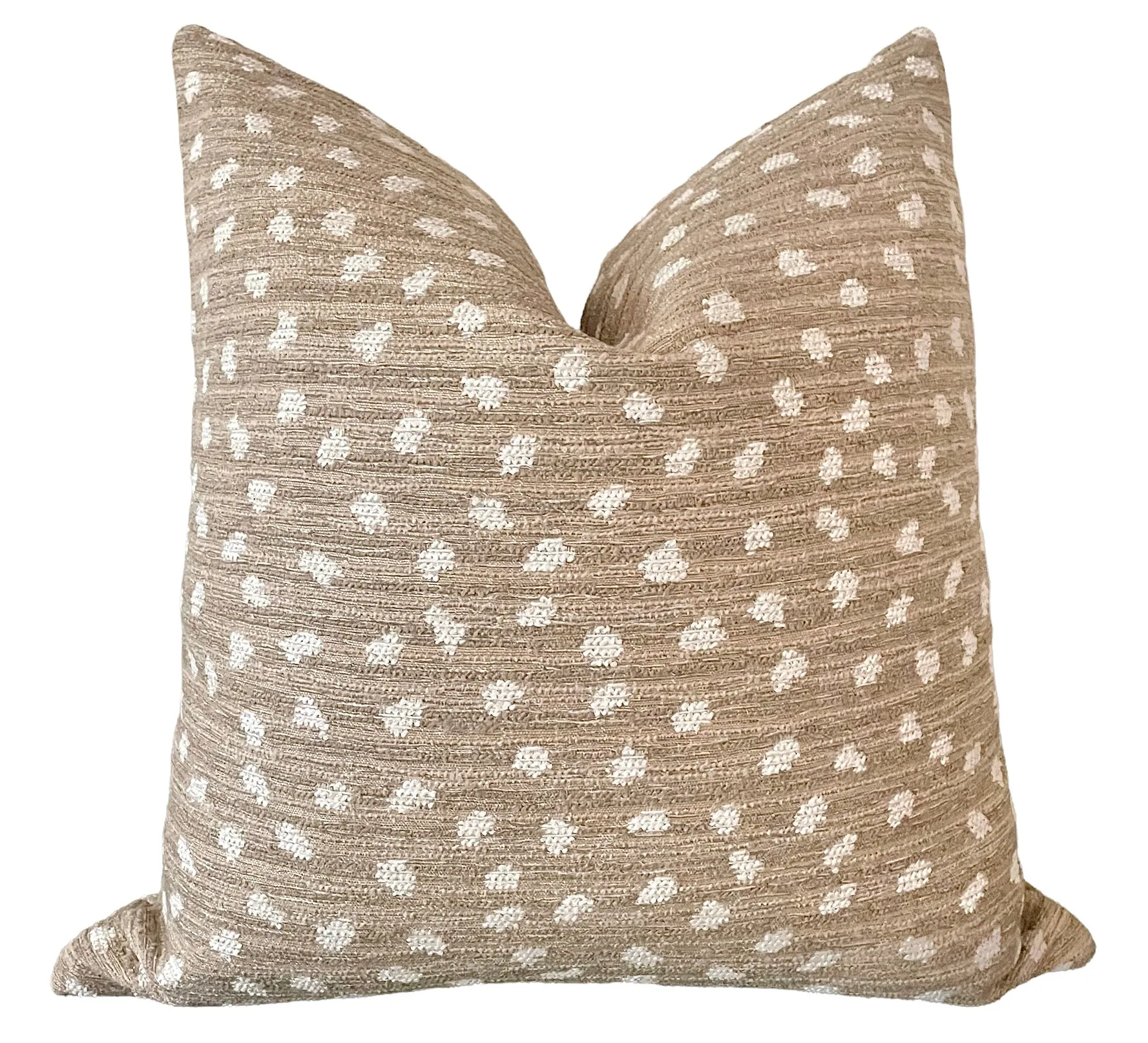 Beige & Ivory Fawn Pillow Cover from Performance Fabric / Animal Spots pillow / 16x16 Fawn Cream Taupe Pillow cover