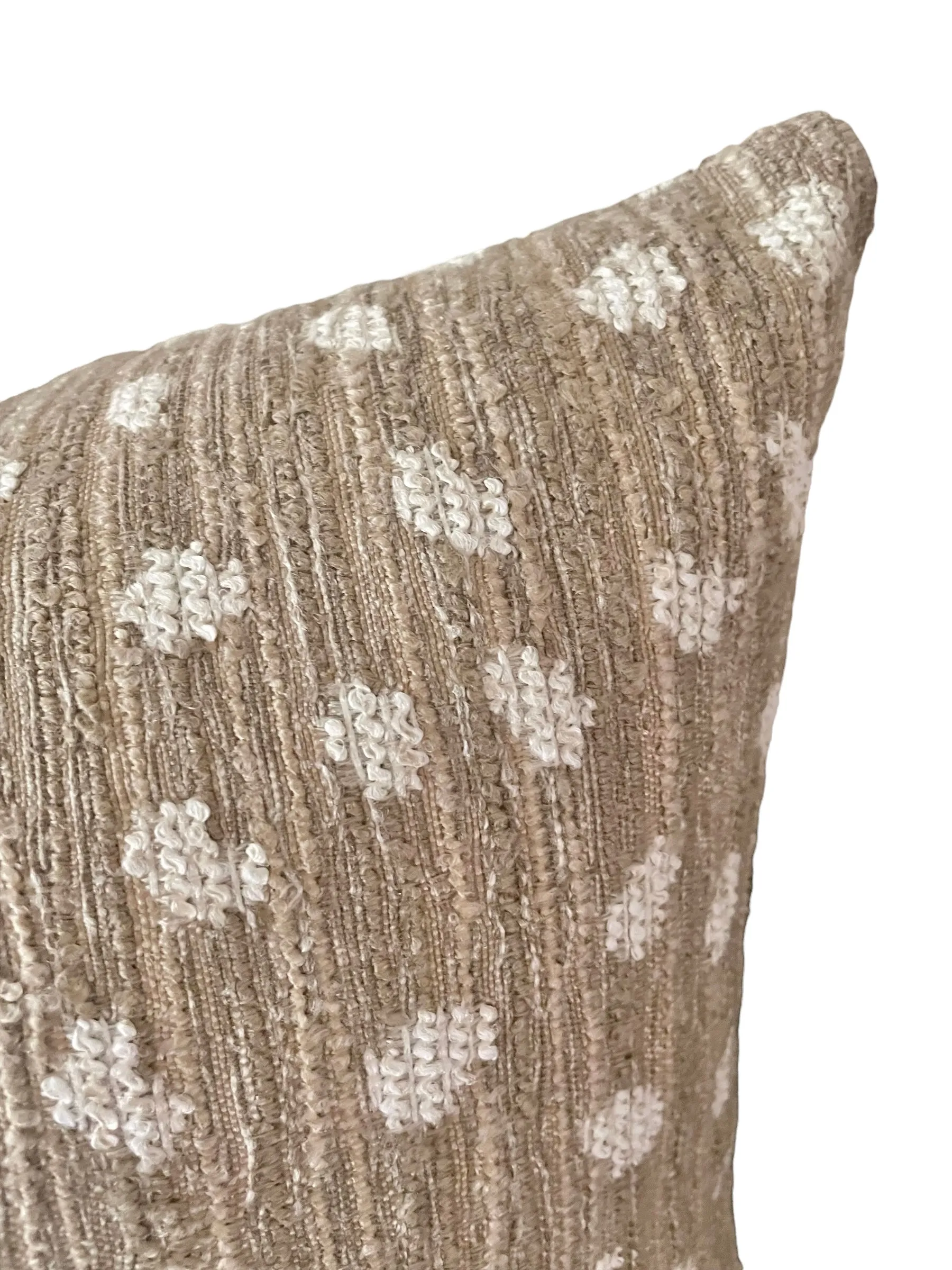 Beige & Ivory Fawn Pillow Cover from Performance Fabric / Animal Spots pillow / 16x16 Fawn Cream Taupe Pillow cover