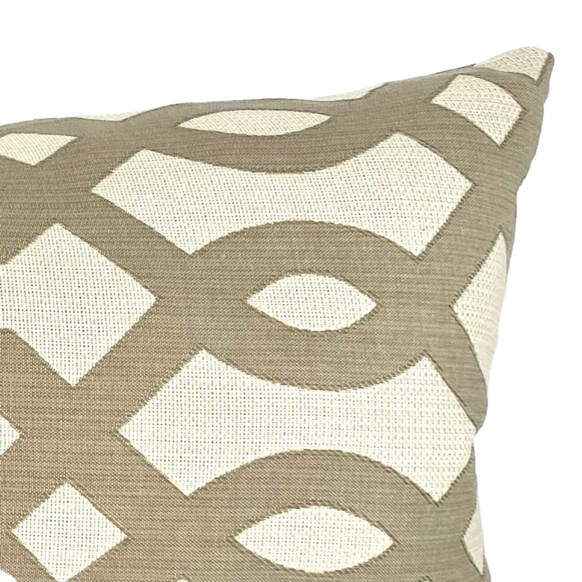 Beige Contemporary Trellis Lumbar Pillow Cover 15x26