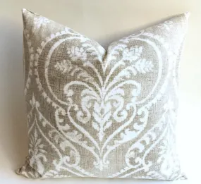 Beige Ikat Decorative Pillow 16x16 24x24 26x26 14x36 inches / Sand Ikat Pillow / Tan Ikat Neutral Accent Pillow Cover