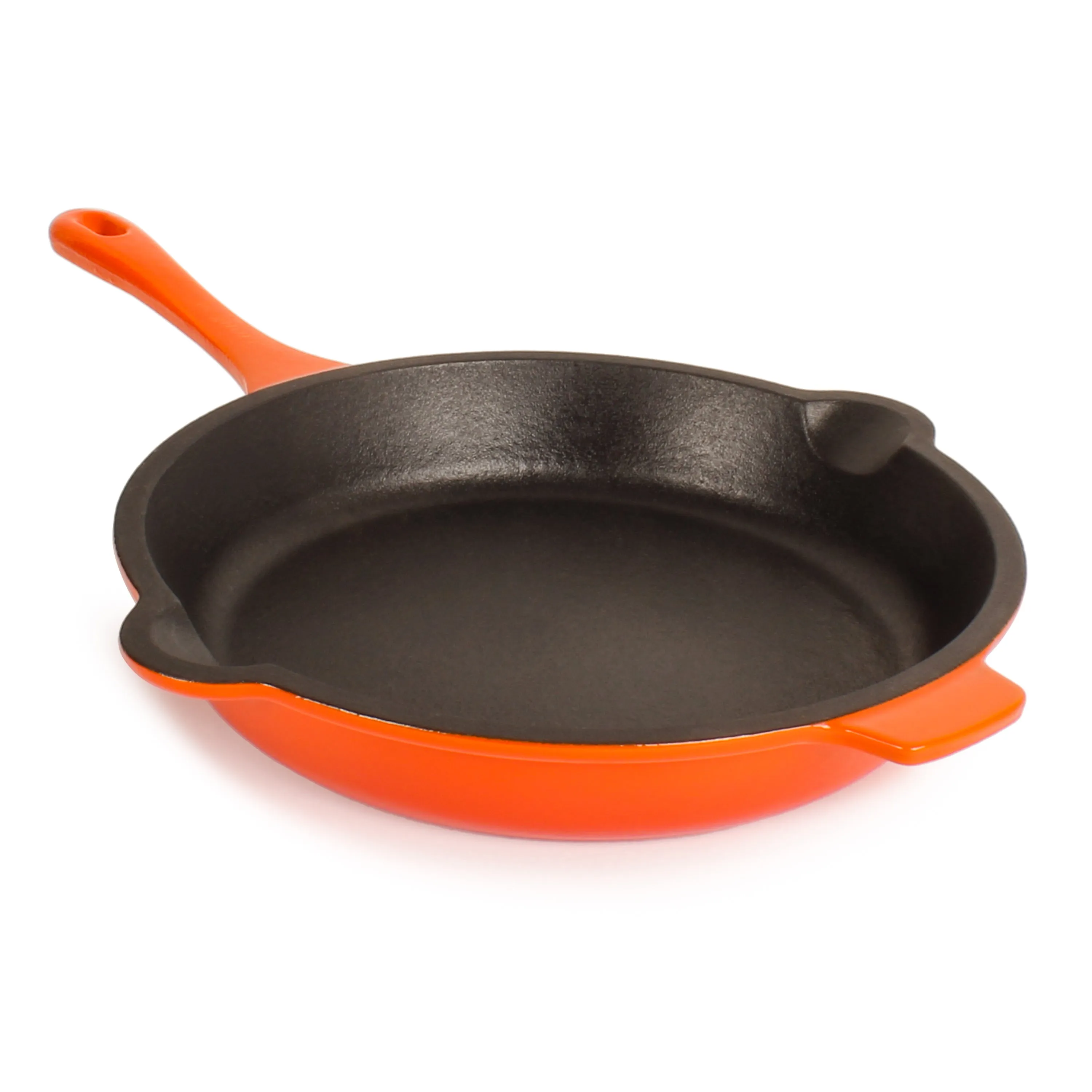 BergHOFF Neo 4pc Cast Iron Cookware Set, Grill Pan, Fry Pan & Oval Dutch Oven, Orange