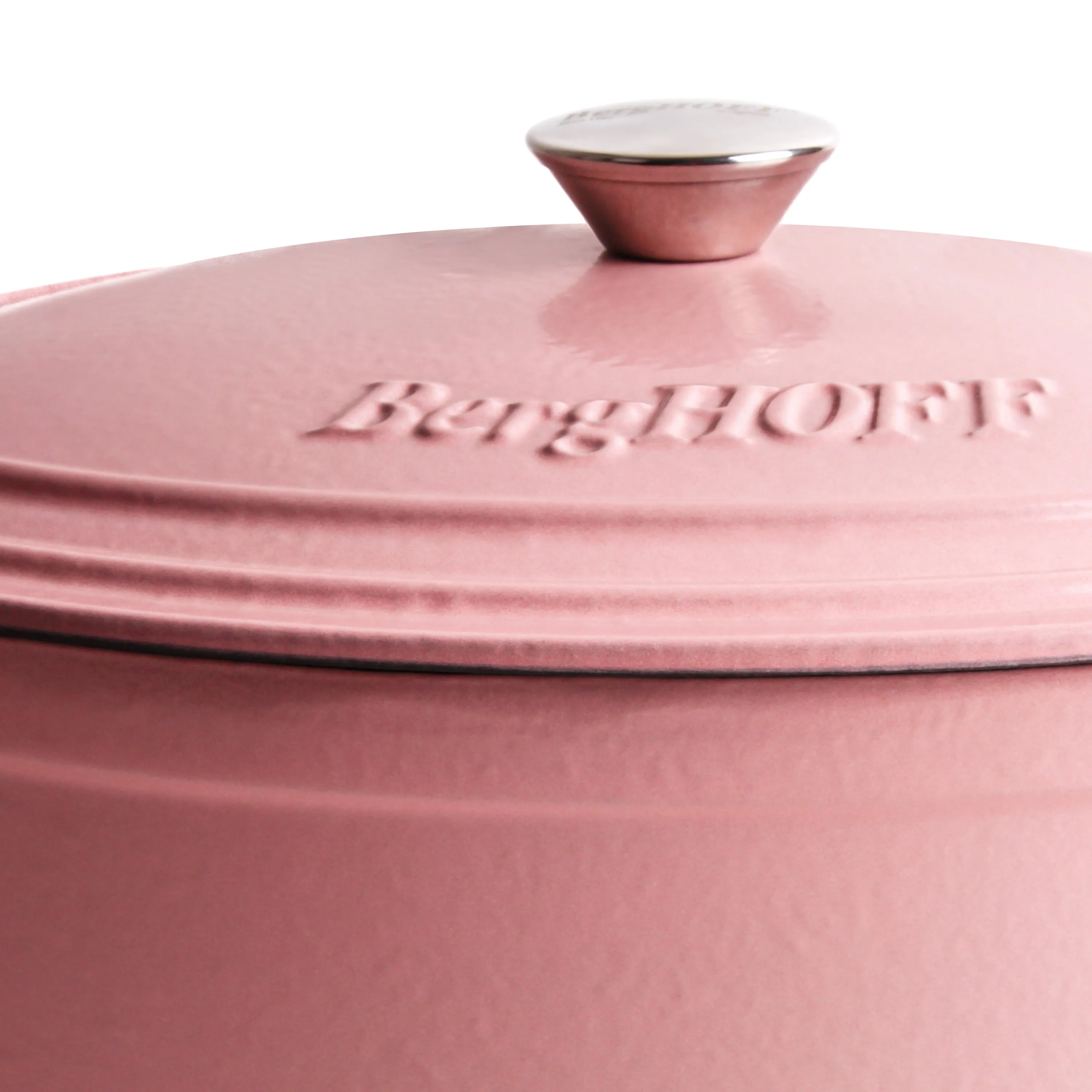 BergHOFF Neo 5pc Cast Iron Dutch Oven Set with 10" Fry Pan, 3qt. & 5qt., Pink