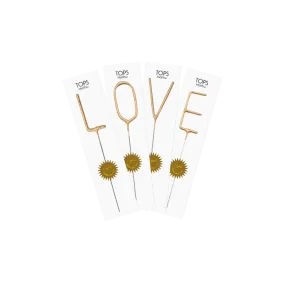 Big LOVE Golden Sparkler Wands