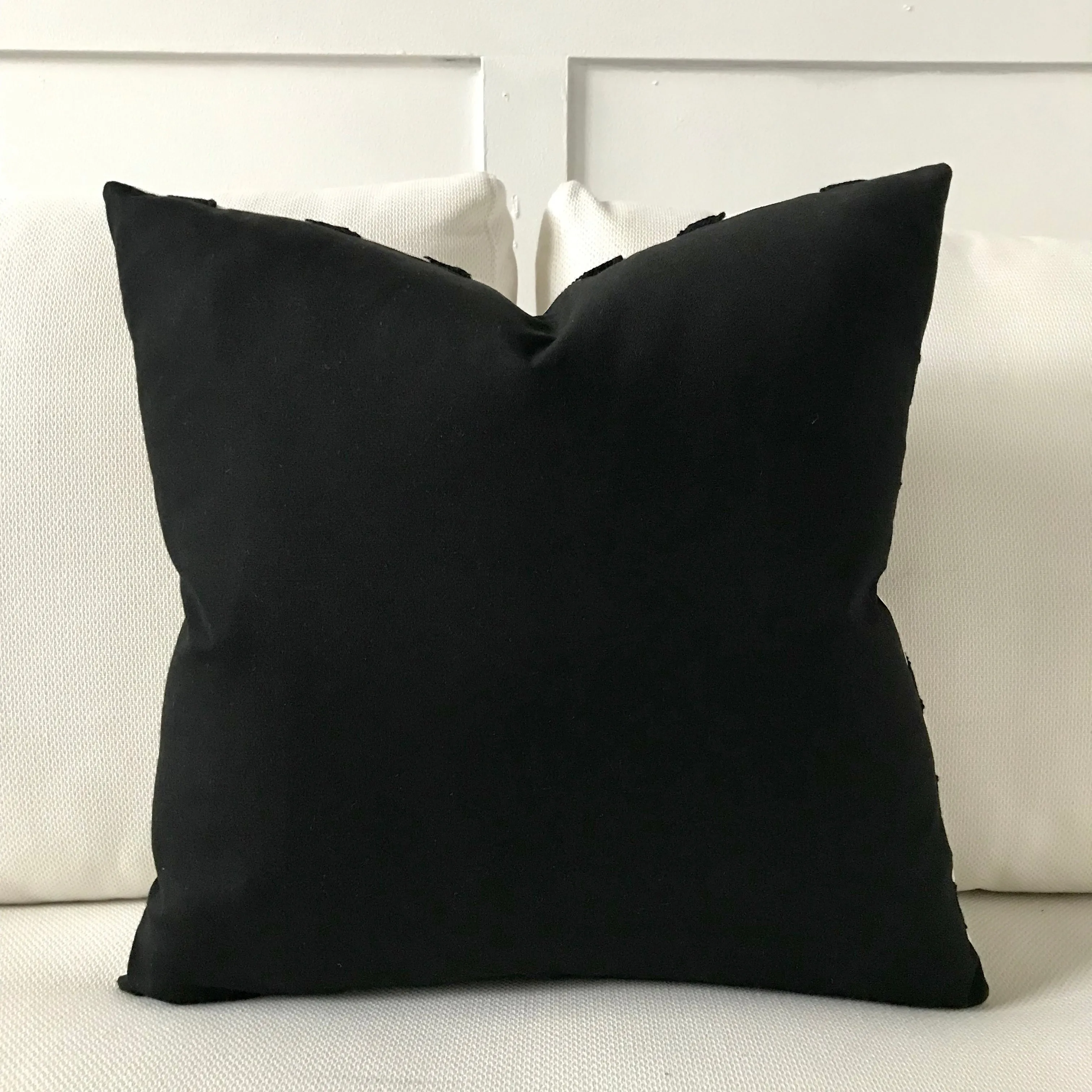 Black and White Modern Geometric Pique Throw Pillow Cover 20x20