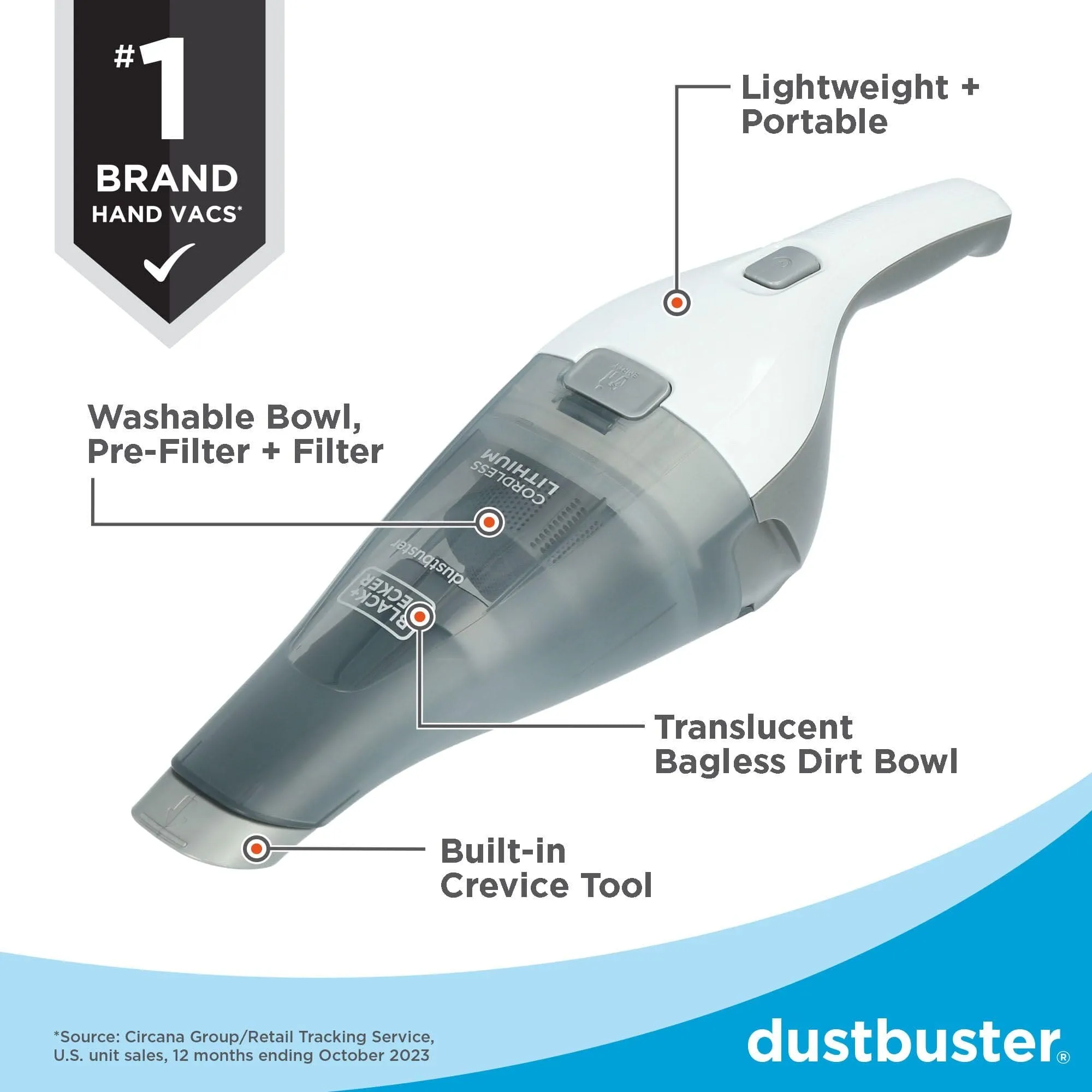 BLACK DECKER dustbuster QuickClean Cordless Handheld Vacuum (HNVC215B10)