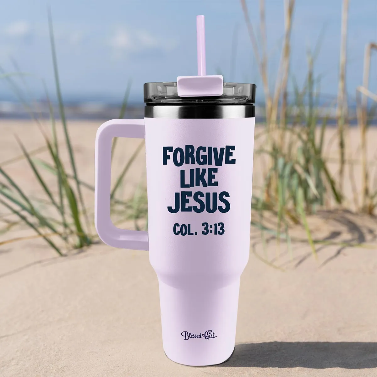 Blessed Girl 40 oz Stainless Steel Mug With Straw Forgive