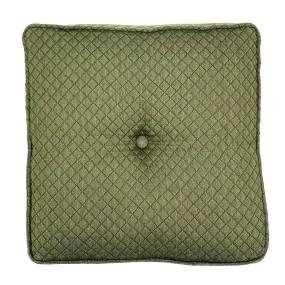 Bosque Green Button-Tufted Throw Pillow 16x16x2