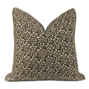 Buchanan Brown Beige Mosaic Chenille Pillow Cover