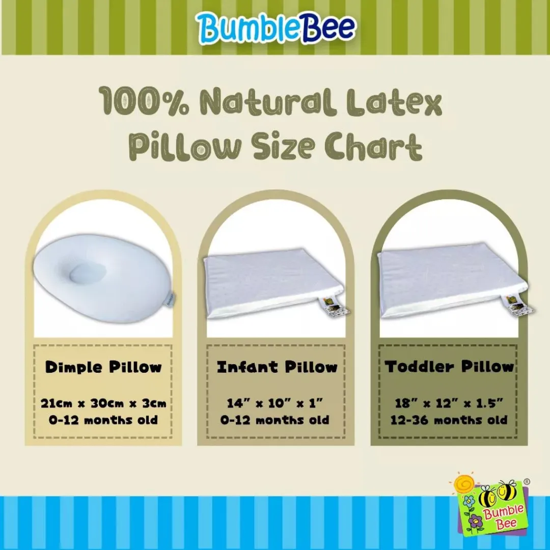 Bumble Bee Natural Latex Infant Pillow (35.5 x 25.3 x 2.5cm)