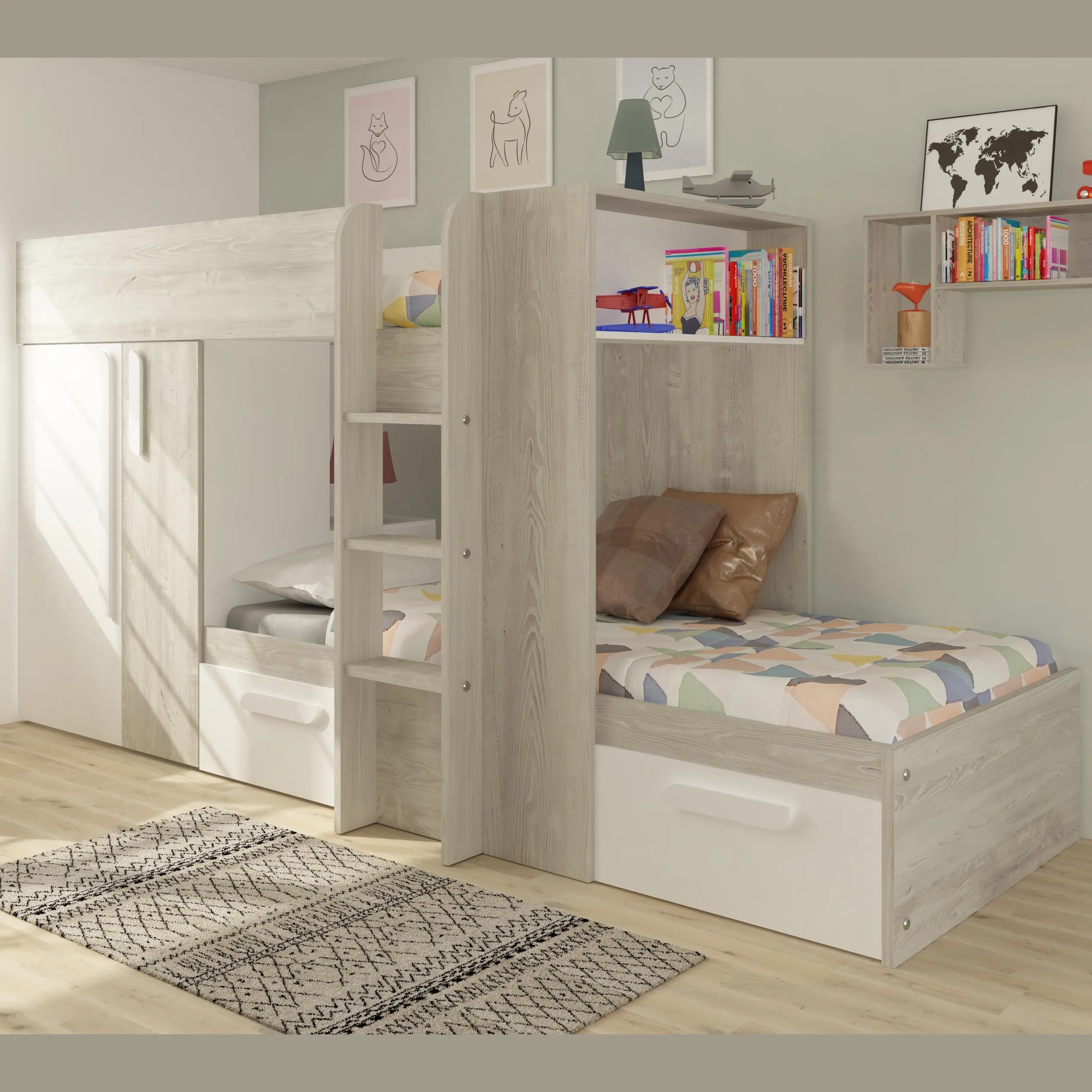 Bunk Bed with Wardrobe & Storage, Barca  Trasman