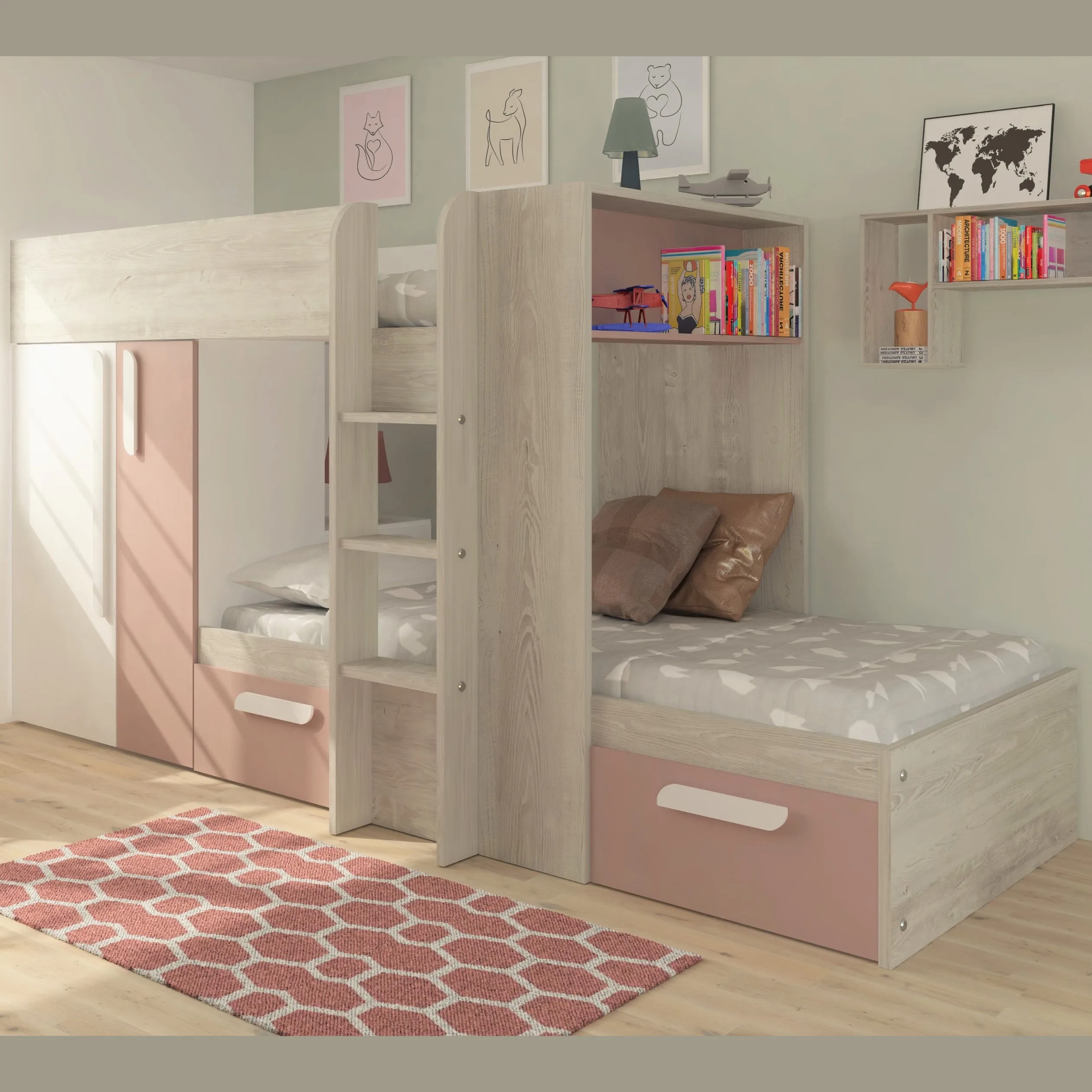 Bunk Bed with Wardrobe & Storage, Barca  Trasman