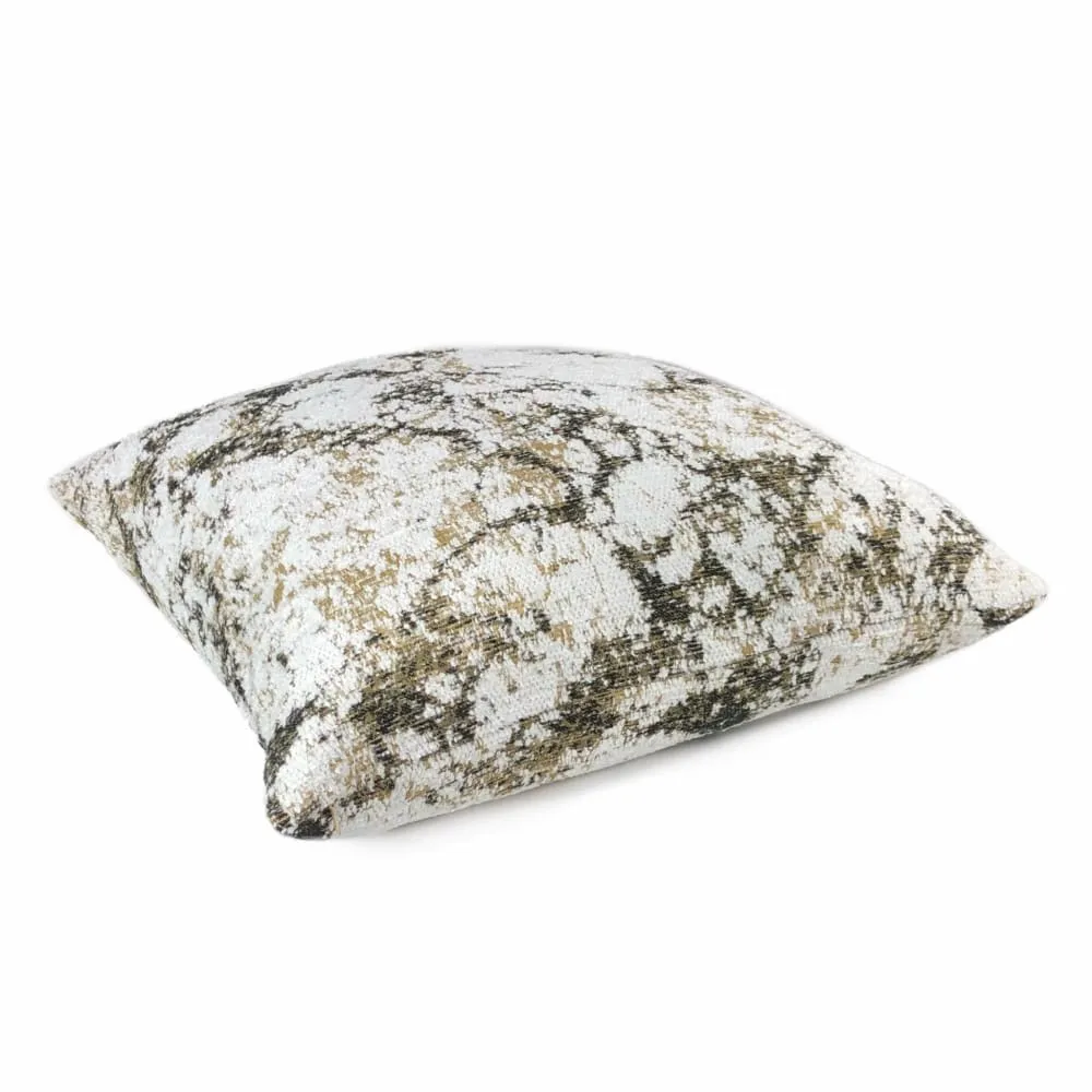 Calacatta Marble Brown White Chenille Pillow Cover