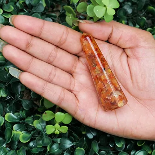 Carnelian Crystal Points Orgonite Energy Wand