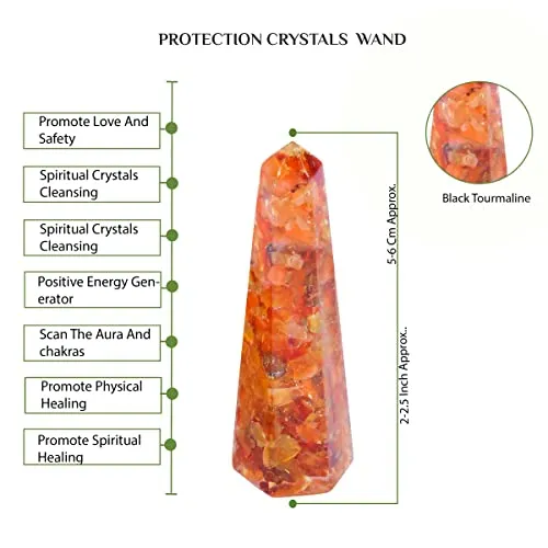 Carnelian Crystal Points Orgonite Energy Wand