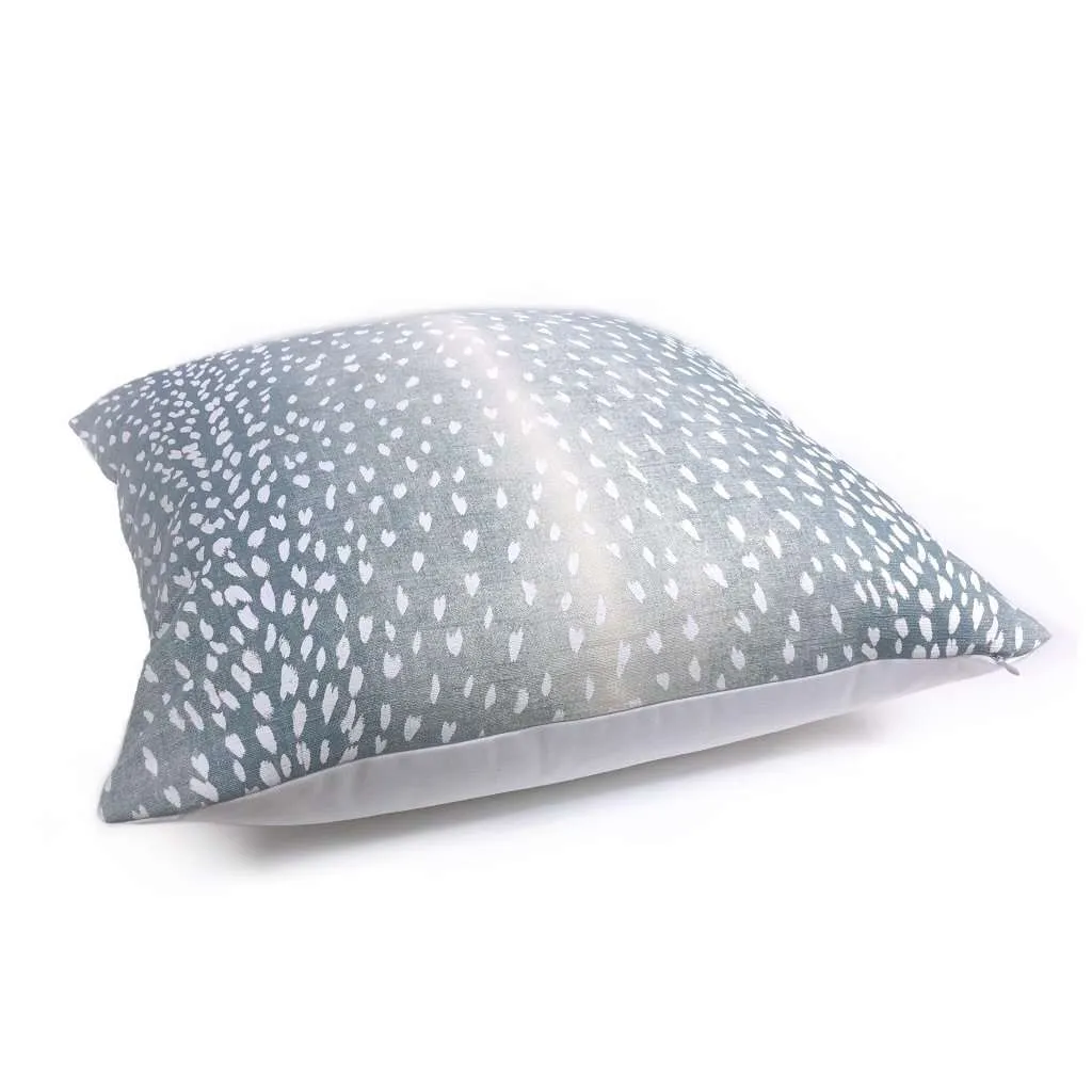 Cervidae Denim Blue White Deer Hide Animal Print Pillow Cover