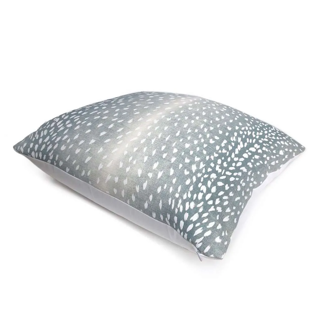 Cervidae Denim Blue White Deer Hide Animal Print Pillow Cover