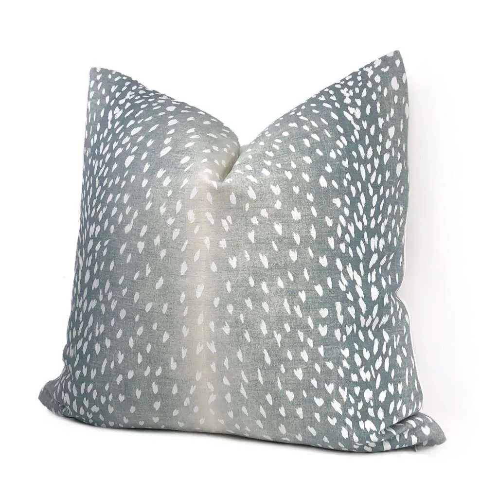 Cervidae Denim Blue White Deer Hide Animal Print Pillow Cover