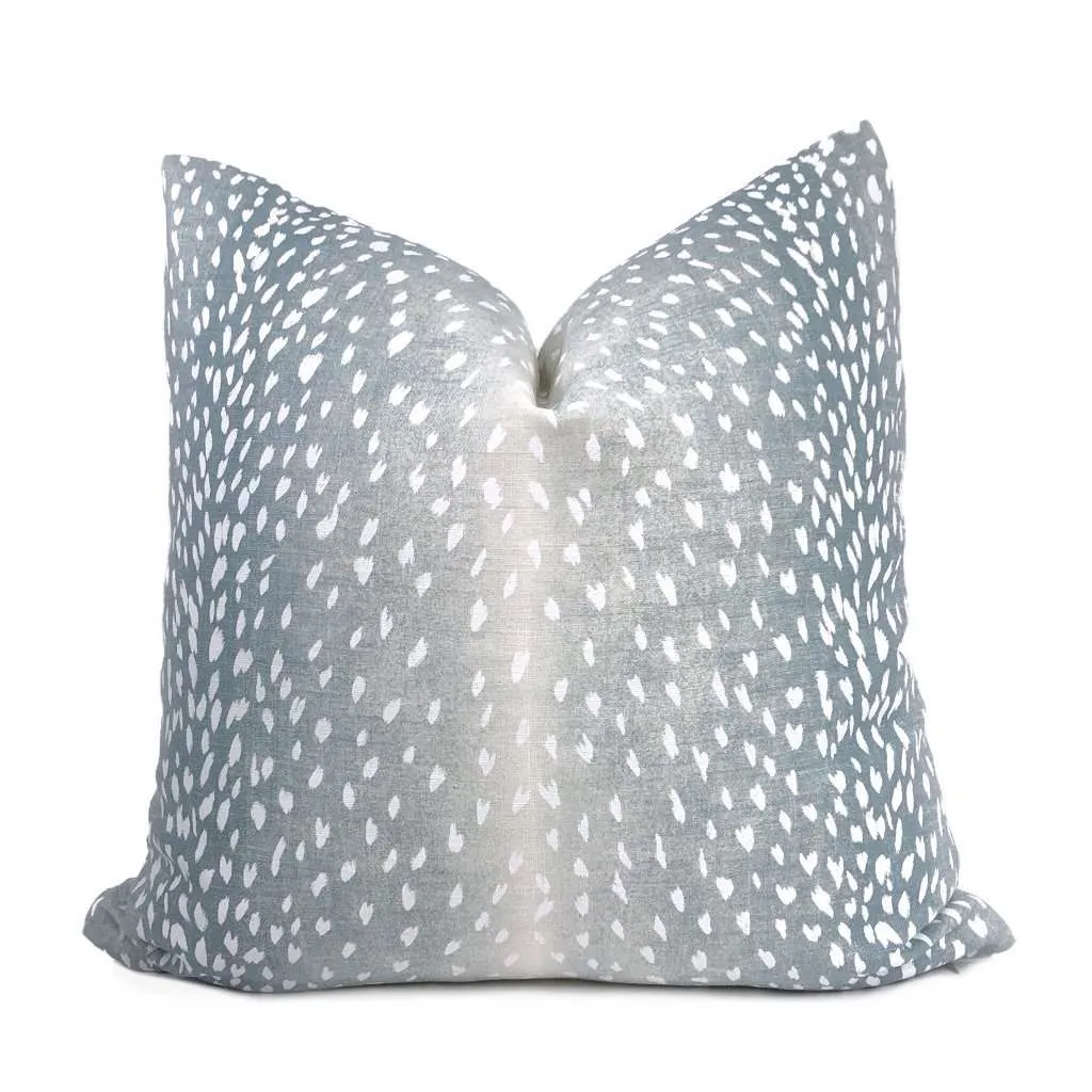 Cervidae Denim Blue White Deer Hide Animal Print Pillow Cover