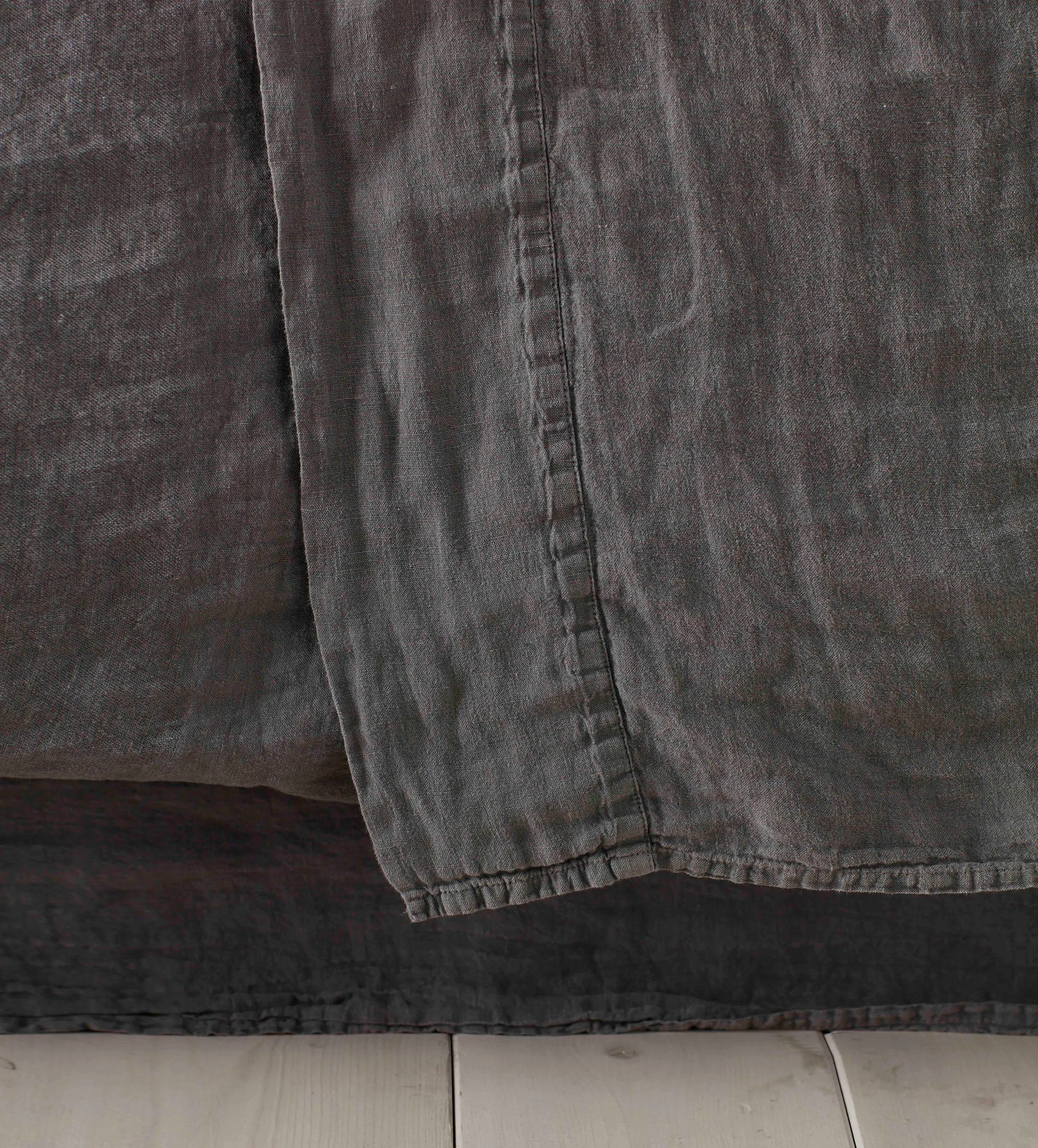 Charcoal 100% Linen Flat Sheet