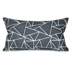 Charcoal Modern Geometric Lumbar Pillow Cover 15x26