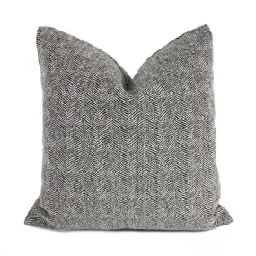 (CLEARANCE) Salt & Pepper Wavy Herringbone Chenille Pillow Cover