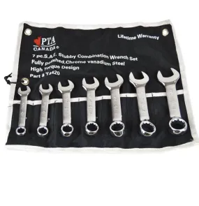 Combination Wrench Set 7 Pc Stubby Metric